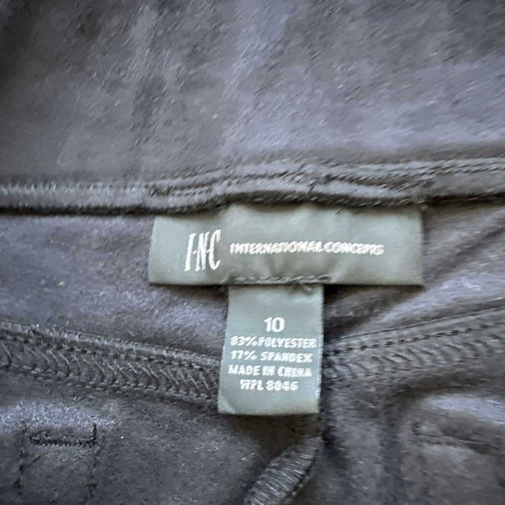 New INC International Concepts I-N-C Womens Velvet Pull-On Skinny Leggings Sz 10 - Picture 4 of 11